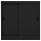 Armadio per Ufficio Anta Scorrevole Nero 90x40x90cm Acciaio