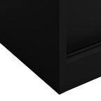 Armadio per Ufficio Anta Scorrevole Nero 90x40x90cm Acciaio