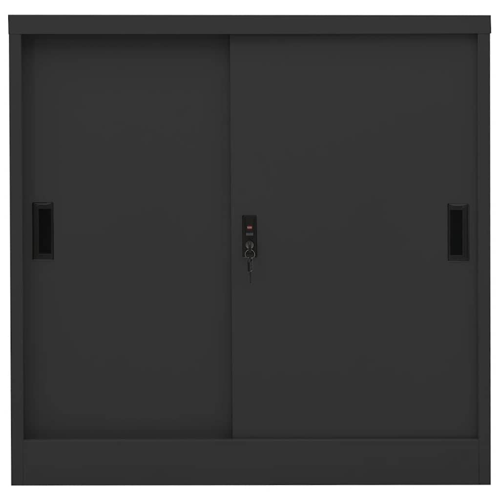 Armadio Ufficio Anta Scorrevole Antracite 90x40x90cm Acciaio