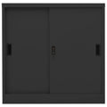 Armadio Ufficio Anta Scorrevole Antracite 90x40x90cm Acciaio