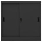 Armadio Ufficio Anta Scorrevole Antracite 90x40x90cm Acciaio