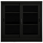 Armadio con Ante Scorrevoli Nero 90x40x90 cm in Acciaio