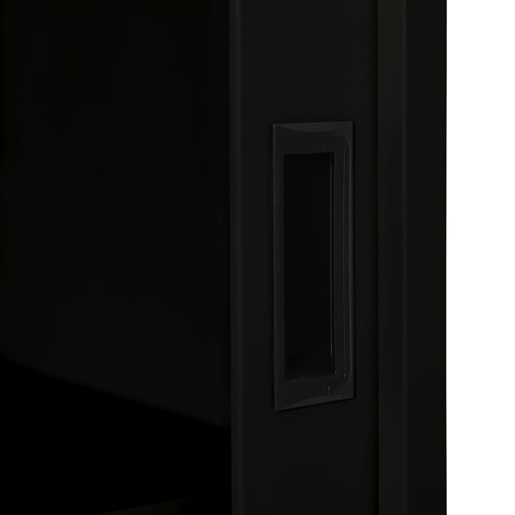 Armadio con Ante Scorrevoli Nero 90x40x90 cm in Acciaio