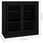 Armadio con Ante Scorrevoli Nero 90x40x90 cm in Acciaio