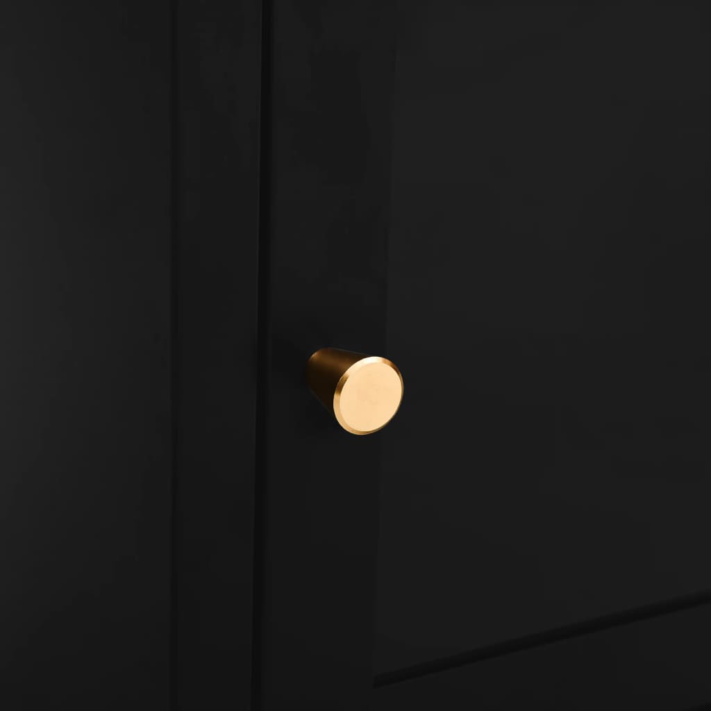 Comodino Nero 40x30x54,5 cm in Acciaio e Vetro