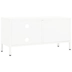 Mobile TV Bianco 90x30x44 cm in Acciaio e Vetro