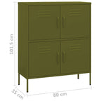 Armadietto Verde Oliva 80x35x101,5 cm in Acciaio