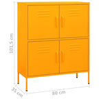 Armadietto Giallo Senape 80x35x101,5 cm in Acciaio