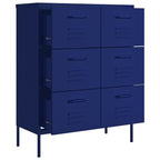 Cassettiera Blu Marino 80x35x101,5 cm in Acciaio