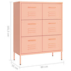 Cassettiera Rosa 80x35x101,5 cm in Acciaio