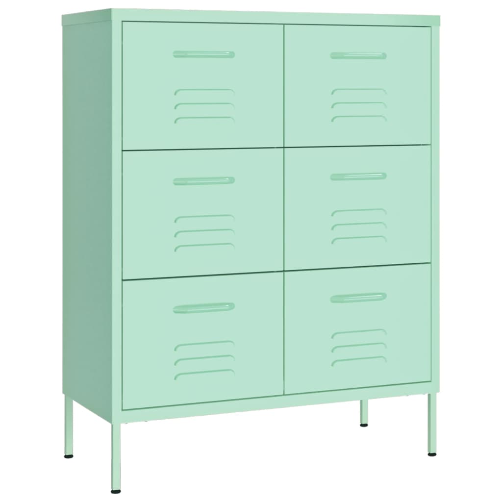 Cassettiera Menta 80x35x101,5 cm in Acciaio
