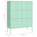 Cassettiera Menta 80x35x101,5 cm in Acciaio