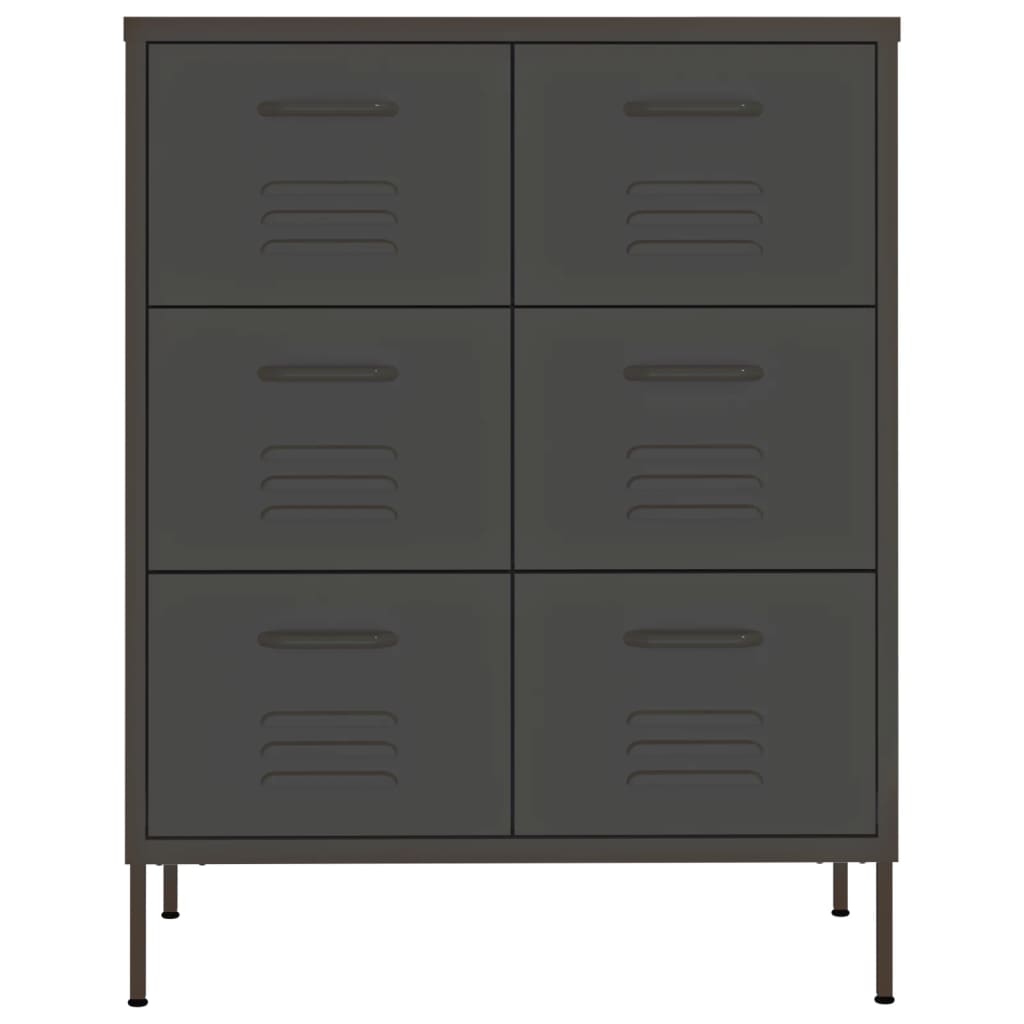 Cassettiera Antracite 80x35x101,5 cm in Acciaio