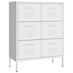 Cassettiera Bianca 80x35x101,5 cm in Acciaio