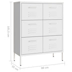 Cassettiera Bianca 80x35x101,5 cm in Acciaio