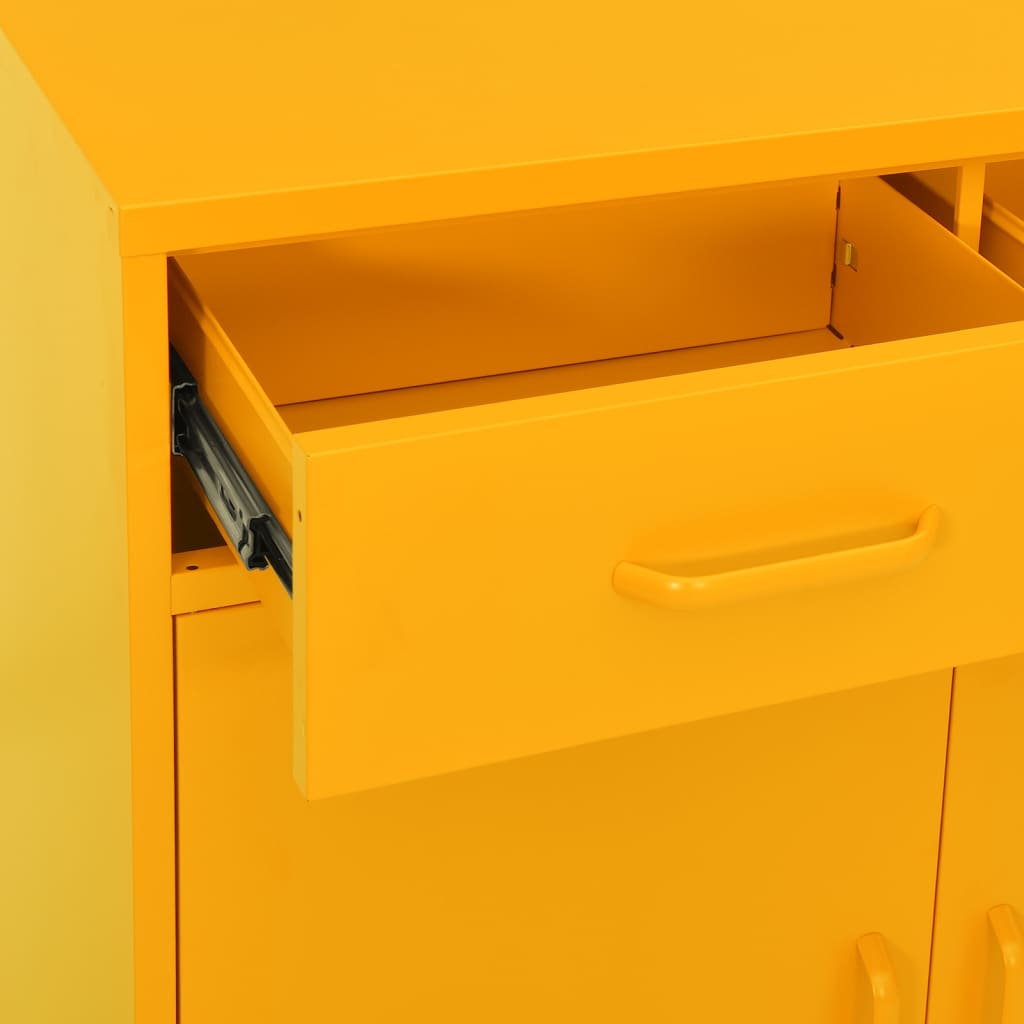 Armadietto Giallo Senape 80x35x101,5 cm in Acciaio