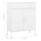 Armadietto Bianco 80x35x101,5 cm in Acciaio