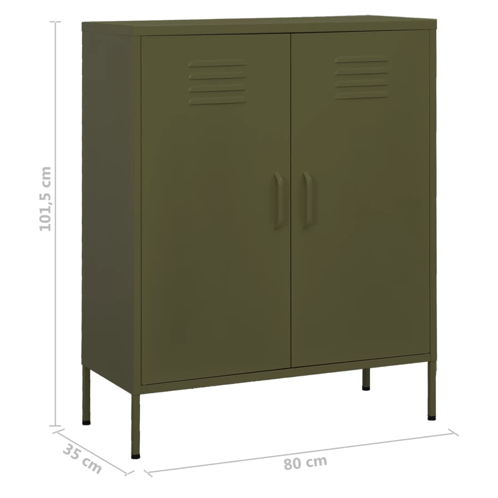 Armadietto Verde Oliva 80x35x101,5 cm in Acciaio