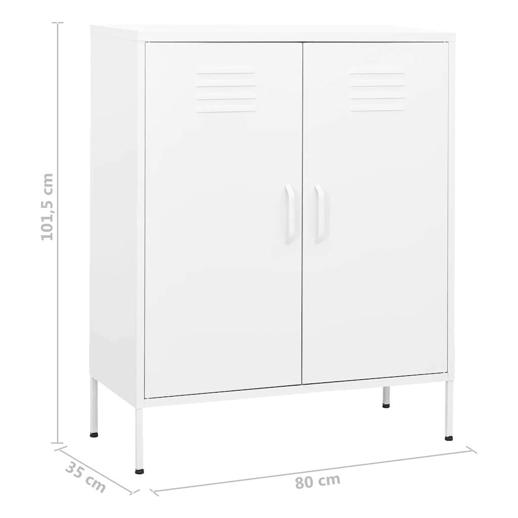Armadietto Bianco 80x35x101,5 cm in Acciaio