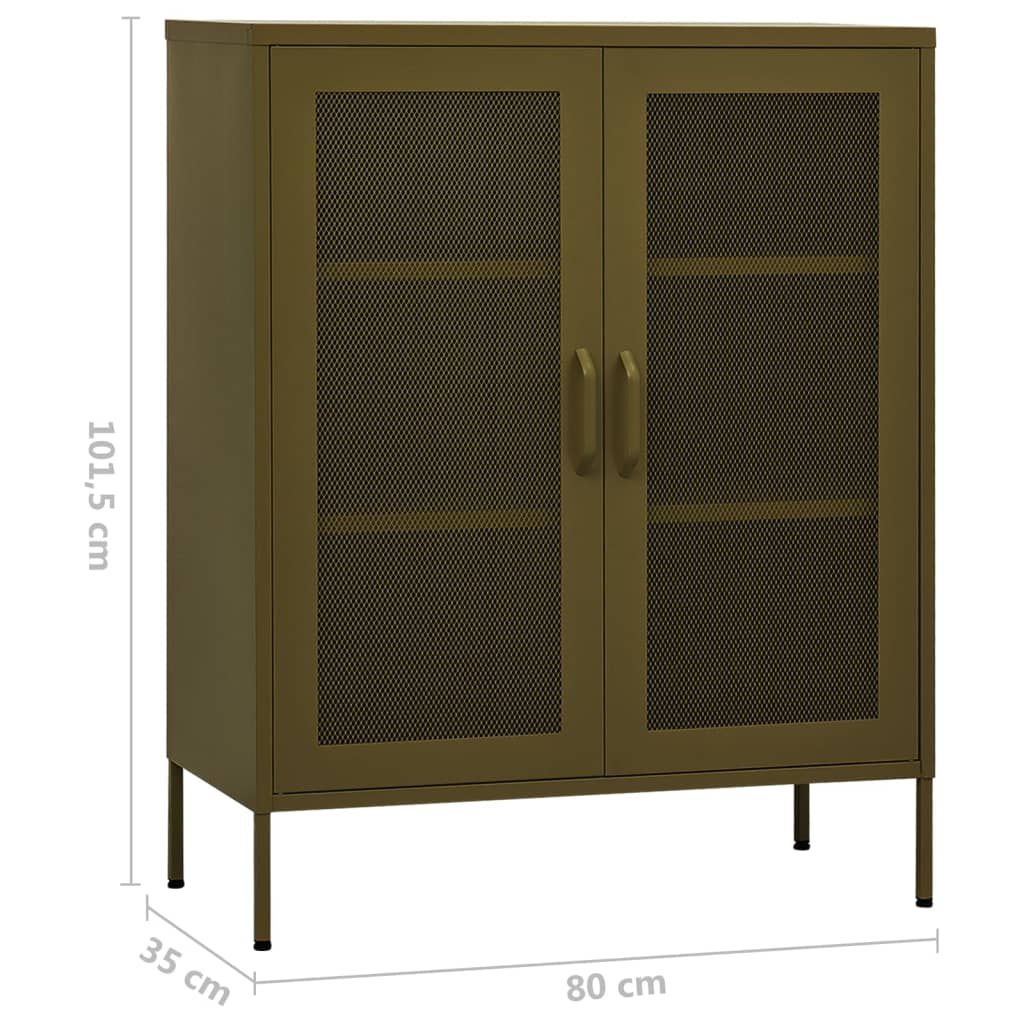 Armadietto Verde Oliva 80x35x101,5 cm in Acciaio