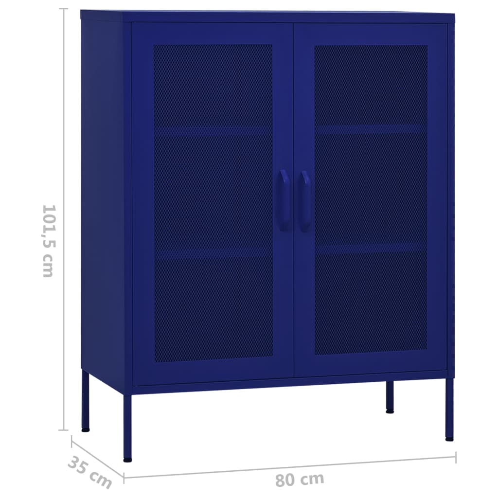 Armadietto Blu Marino 80x35x101,5 cm in Acciaio
