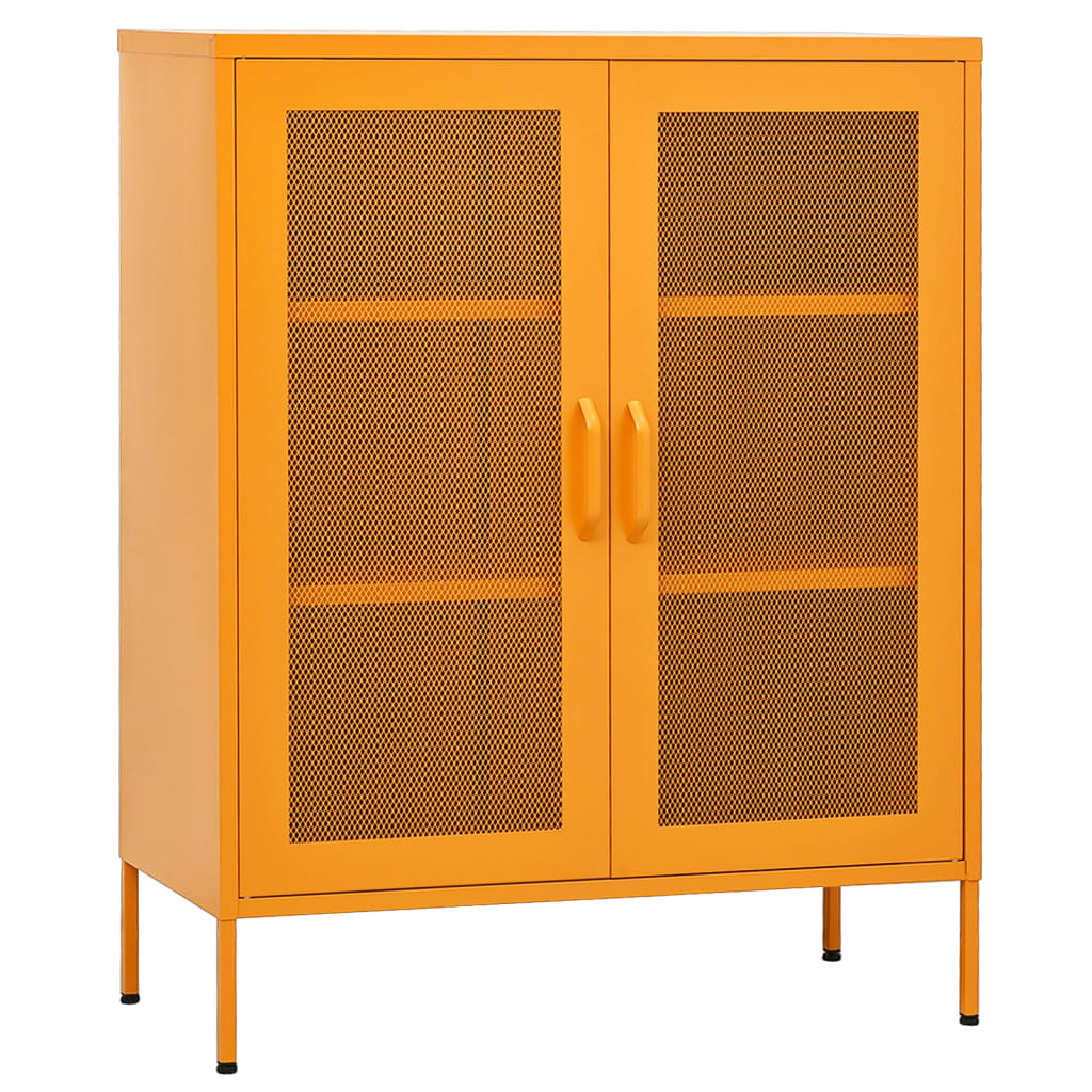 Armadio portaoggetti Giallo Senape 80x35x101,5 cm Acciaio