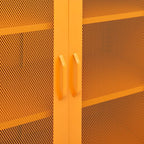 Armadio portaoggetti Giallo Senape 80x35x101,5 cm Acciaio