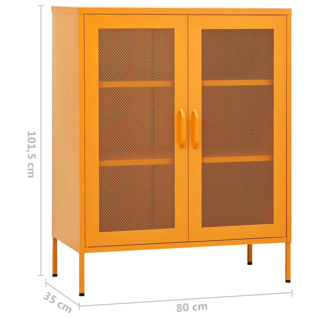Armadio portaoggetti Giallo Senape 80x35x101,5 cm Acciaio