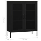 Armadietto Nero 80x35x101,5 cm in Acciaio