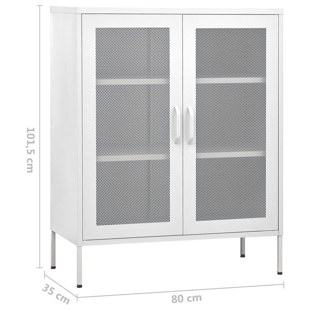 Armadietto Bianco 80x35x101,5 cm in Acciaio