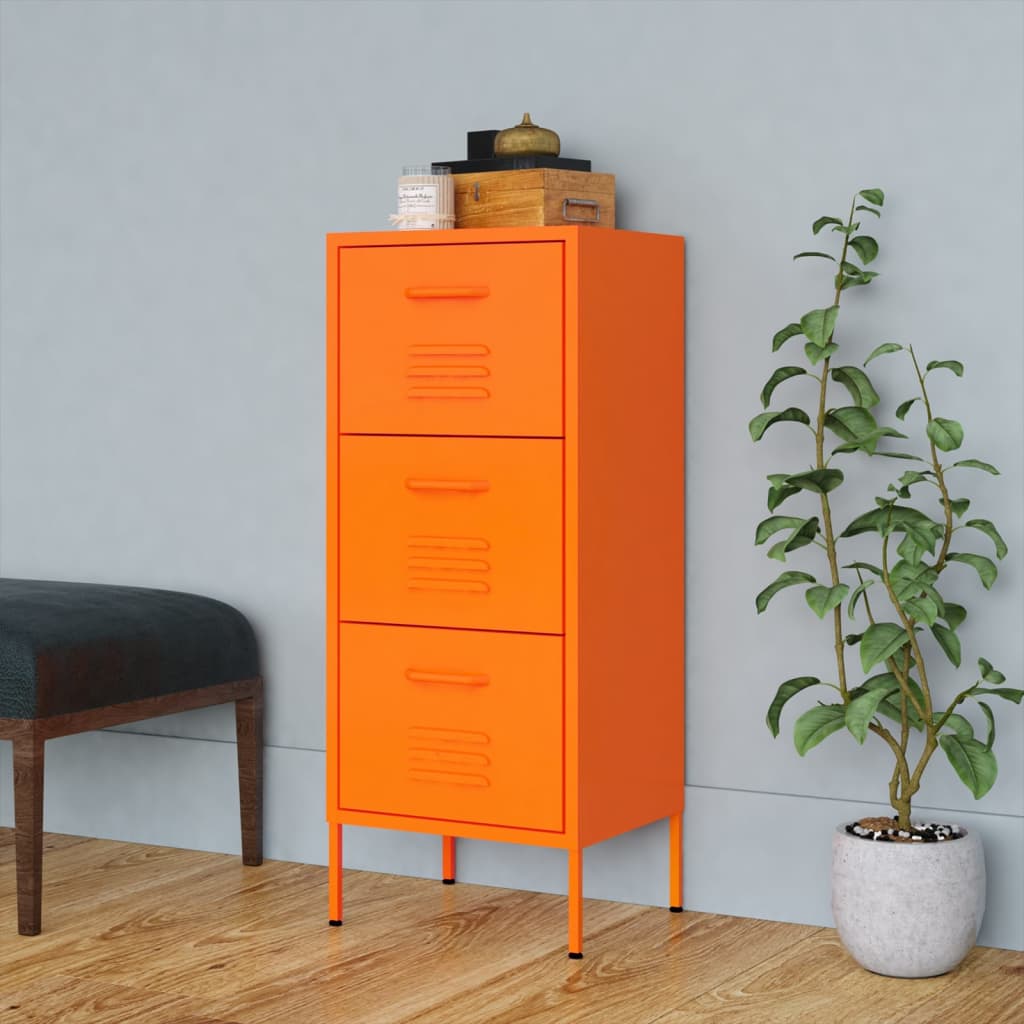 Armadietto Arancione 42,5x35x101,5 cm in Acciaio