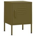 Comodino Verde Oliva 35x35x51 cm in Acciaio