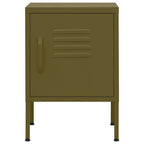 Comodino Verde Oliva 35x35x51 cm in Acciaio