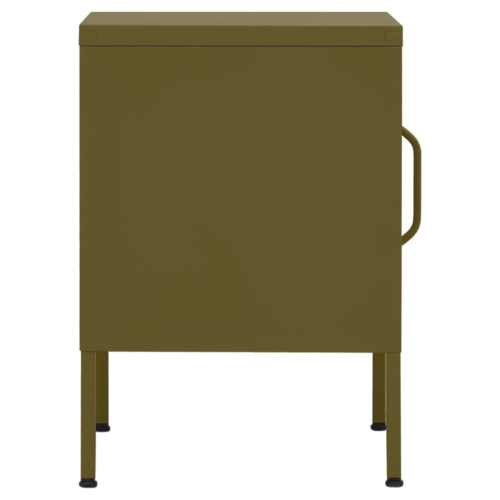 Comodino Verde Oliva 35x35x51 cm in Acciaio
