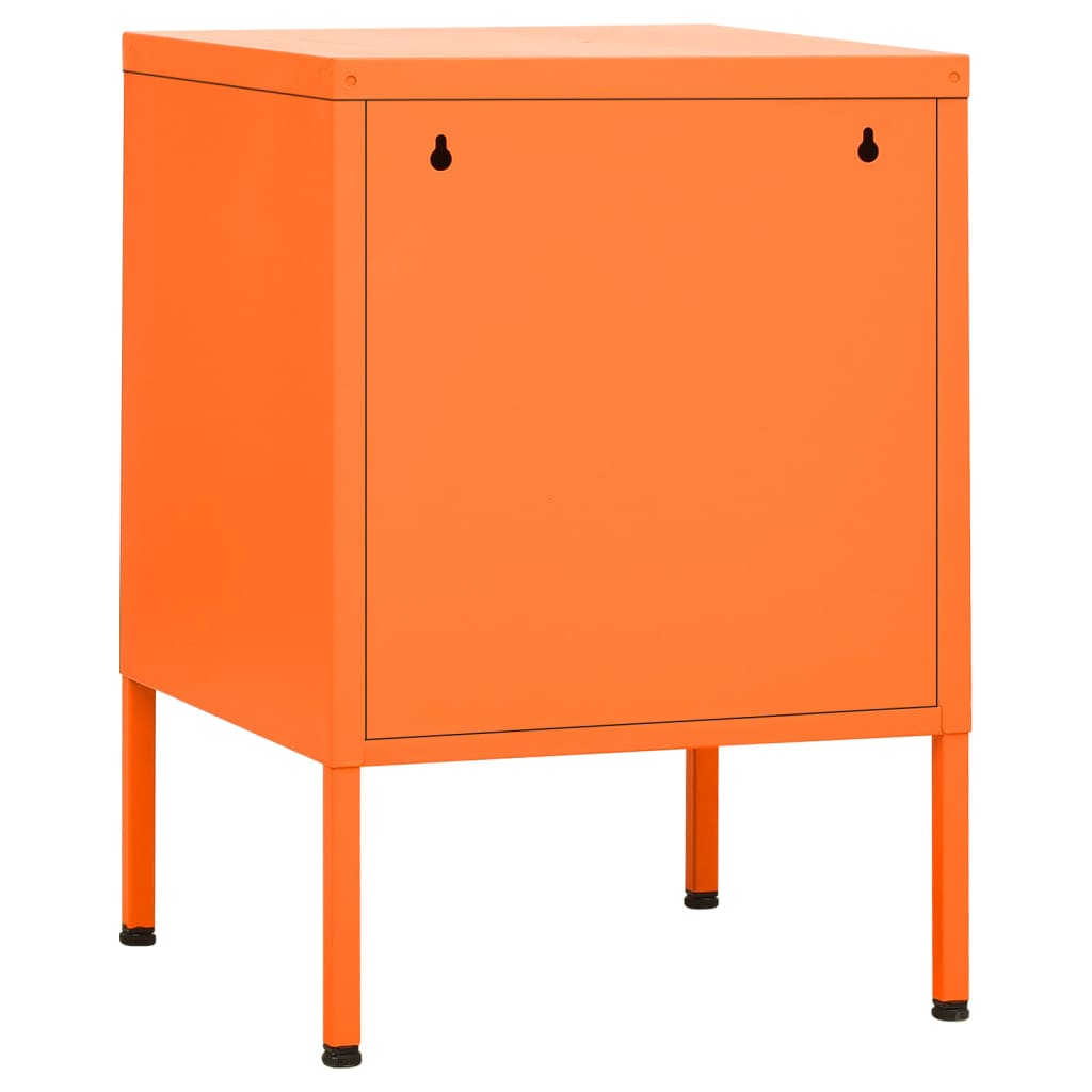 Comodino Arancione 35x35x51 cm in Acciaio