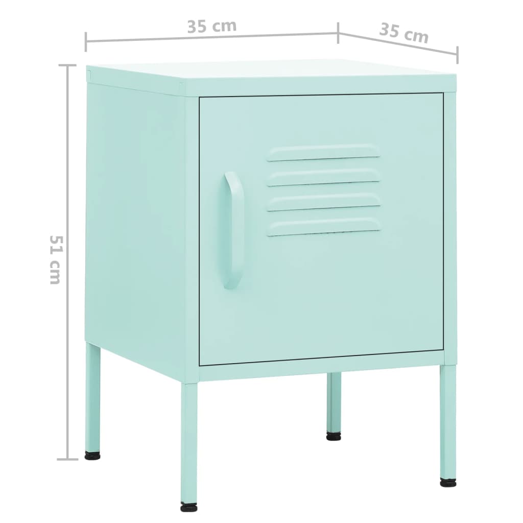Comodino Menta 35x35x51 cm in Acciaio
