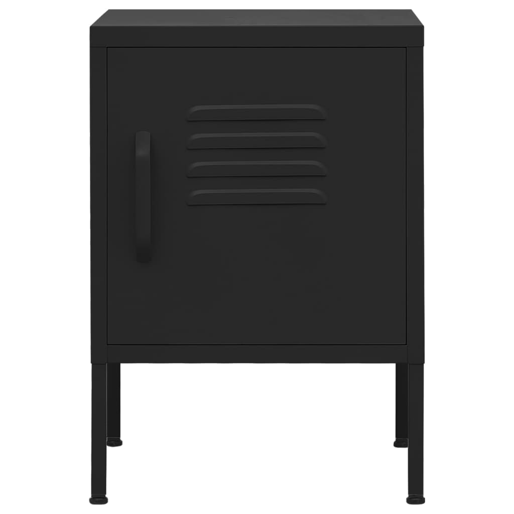 Comodino Nero 35x35x51 cm in Acciaio