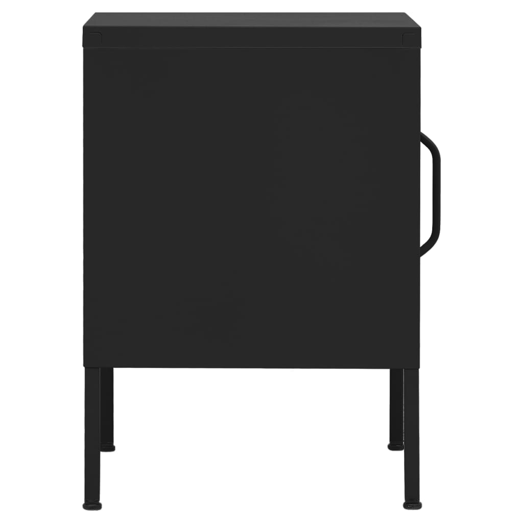 Comodino Nero 35x35x51 cm in Acciaio