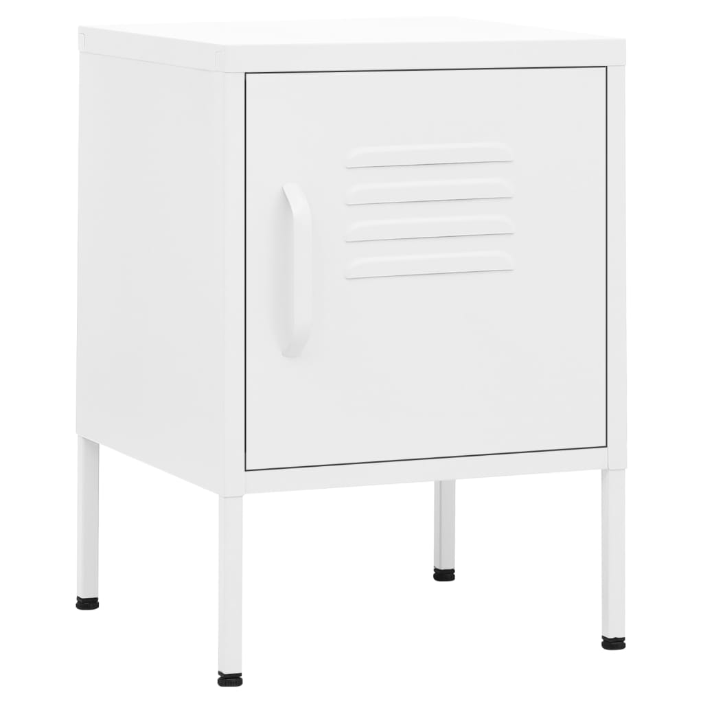 Comodino Bianco 35x35x51 cm in Acciaio