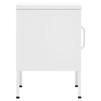Comodino Bianco 35x35x51 cm in Acciaio