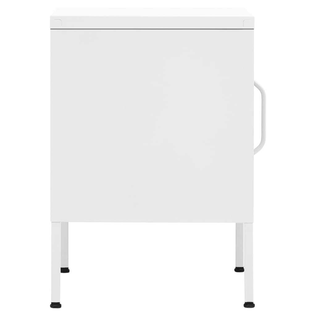 Comodino Bianco 35x35x51 cm in Acciaio