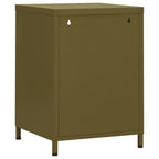 Comodino Verde Oliva 35x35x51 cm in Acciaio