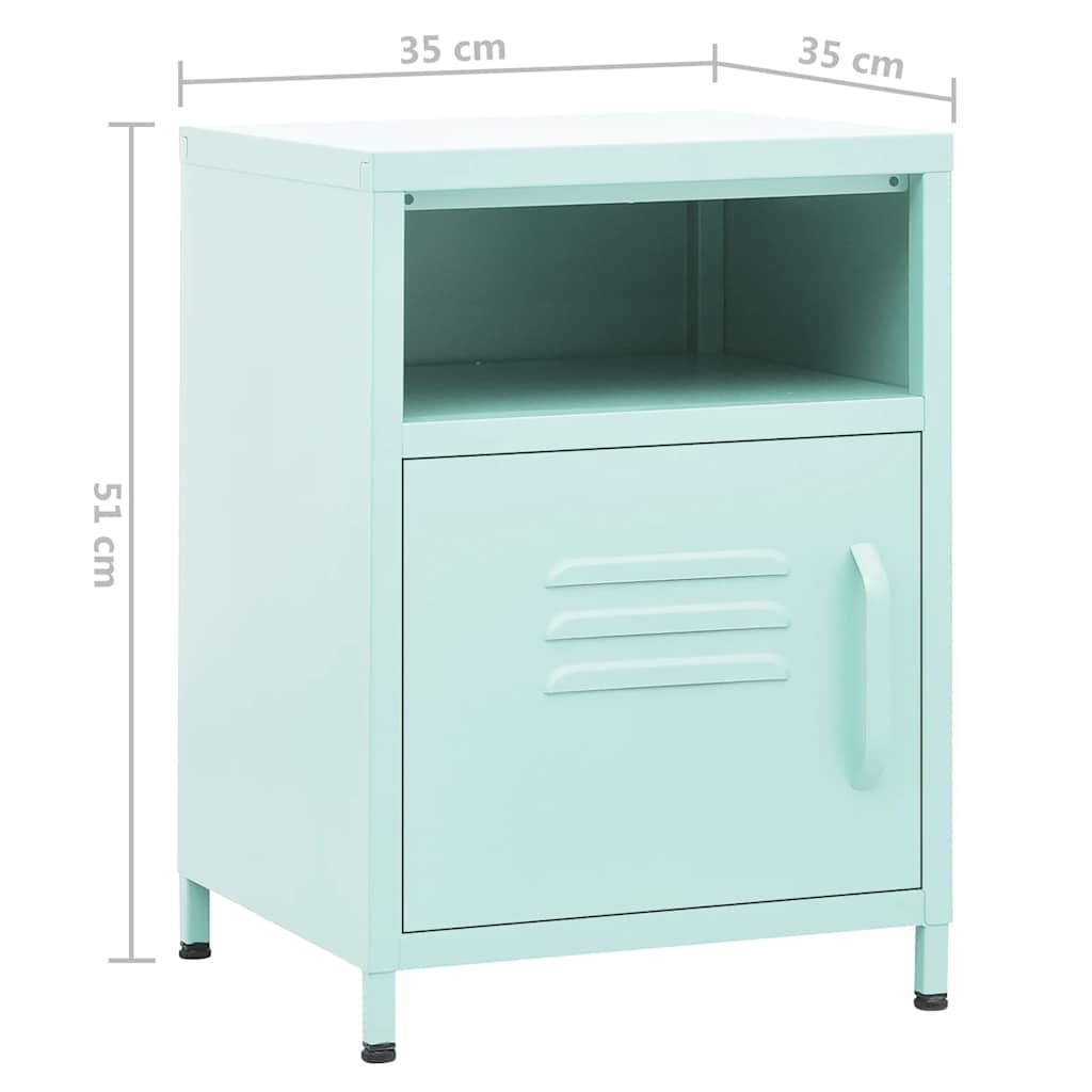 Comodino Menta 35x35x51 cm in Acciaio