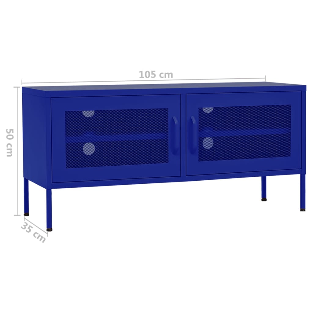 Mobile TV Blu Marino 105x35x50 cm in Acciaio