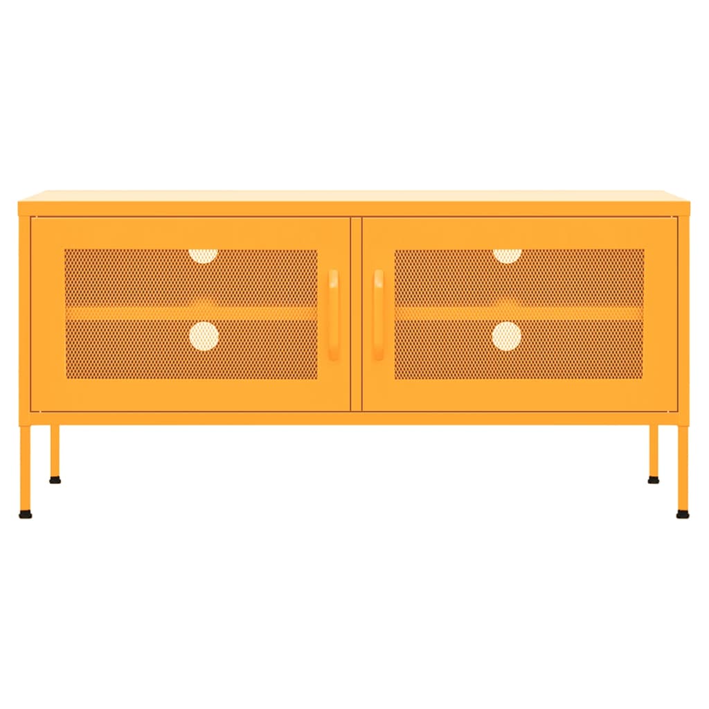 Mobile TV Giallo Senape 105x35x50 cm in Acciaio