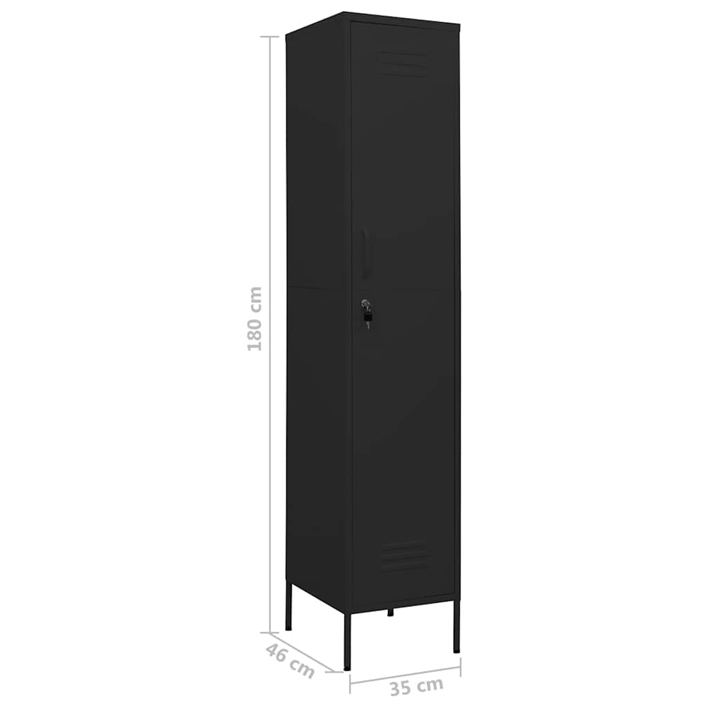 Armadio Nero 35x46x180 cm in Acciaio
