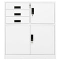 Armadio per Ufficio Bianco 90x40x102 cm in Acciaio