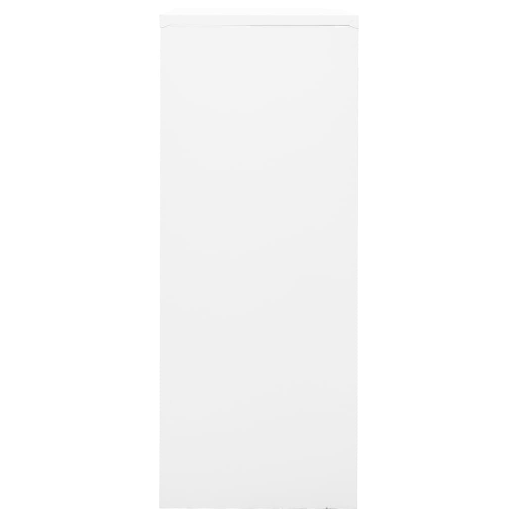 Armadio per Ufficio Bianco 90x40x102 cm in Acciaio