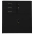 Armadio per Ufficio Nero 90x40x102 cm in Acciaio