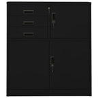 Armadio per Ufficio Nero 90x40x102 cm in Acciaio